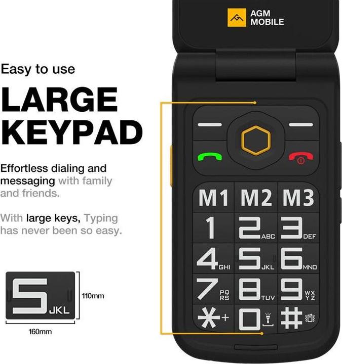 Actual product image AGM M8 128MB 4G BLACK (2.80", 0.08 Mpx, 4G)
