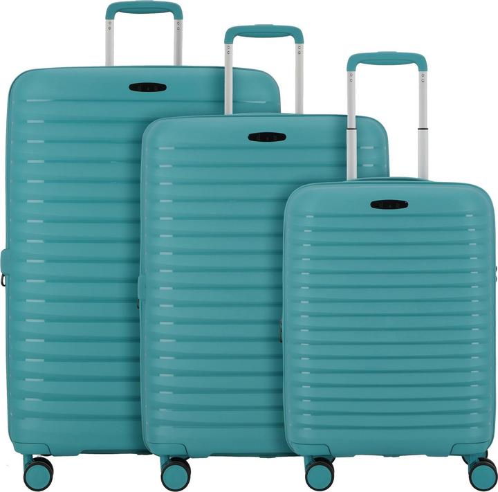 D&N Travel Line 4500 4 Rollen Kofferset 3-teilig mit Dehnfalte (205 l, XL (ab 115l))