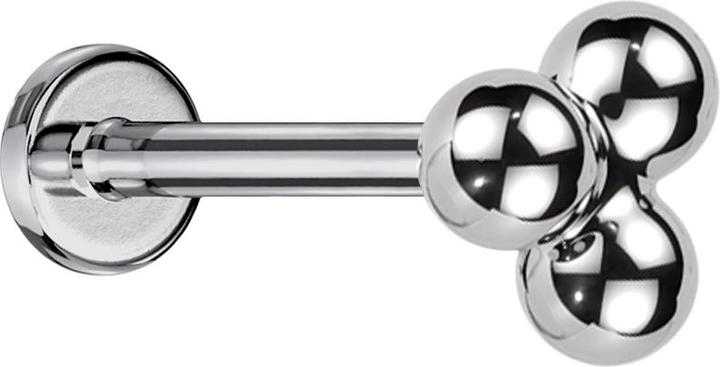 Produktbild Star Piercing Micro Threadless Labret silber drei Kugeln (ohne Messing, Titan G23)