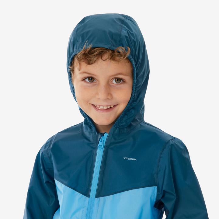 Image du produit Quechua Veste imperméable de randonnée enfant 2-6 ans, MH100 zip bleu