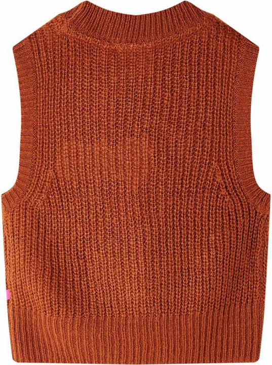 Produktbild VidaXL Kinder-Pulloverweste Gestrickt Cognac 104,Material: 67 (104)