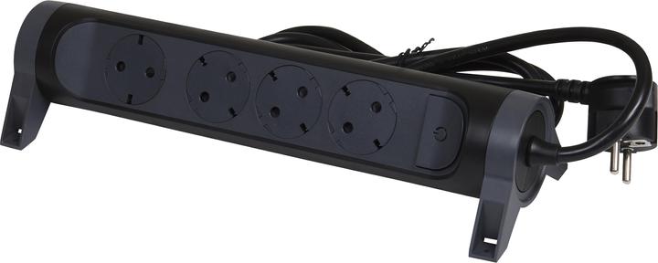 Image du produit Legrand Multiprise pivotante 4x prise, 3m de câble noir 694537 (4 x, CEE7, 3 m)