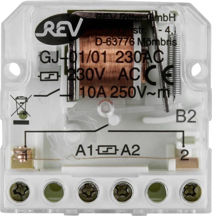 Produktbild REV Stromstoss-Schalter Unterputz Stromstossschalter Einbau 10A 230 V 10 A 2300 W