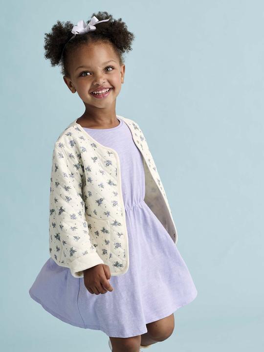 Image du produit Vertbaudet Mädchen-Set: Geblümte Jacke mit Steppnähten & Kleid (110)