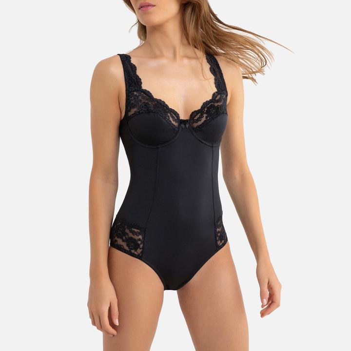 Immagine prodotto La Redoute Collections Body in microfibra con dettagli in pizzo (80 D)