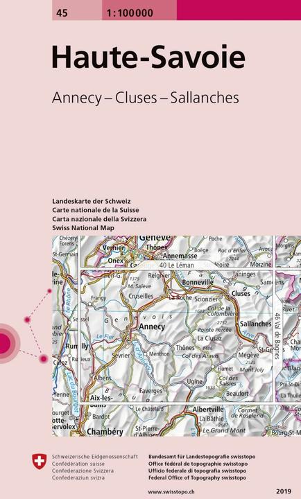 Actual product image Map 45 Haute-Savoie 1:100,000