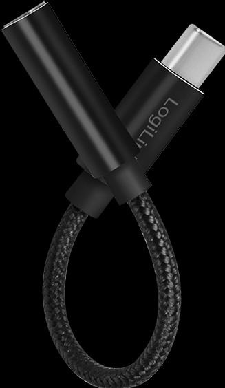Produktbild LogiLink Cable USB-C to 3.5mm 0,13m Black (USB Typ C, USB Typ C)