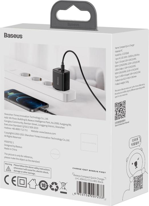 Immagine prodotto Baseus Caricabatterie compatto (20 W)