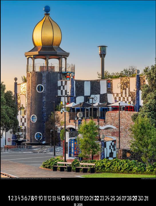 Produktbild Grosser Hundertwasser Architektur Kalender 2026 (65 x 49 cm, Harter Einband, Deutsch)