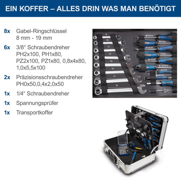 Produktbild Scheppach Handwerkzeugsatz TB150 im Metallkoffer 101-tlg. (101 Teile)