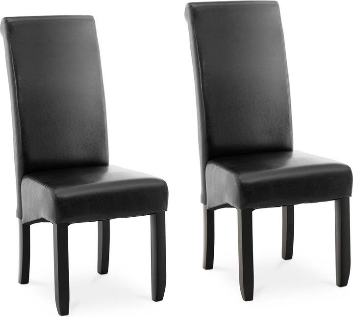 Produktbild Fromm & Starck Polsterstuhl 2er Set Holzbeine bis 180 kg Hochlehner Esszimmerstuhl schwarz