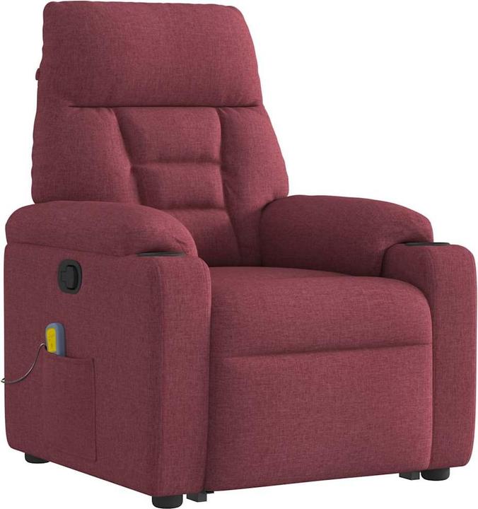 VidaXL Massagesessel mit Aufstehhilfe Weinrot Stoff