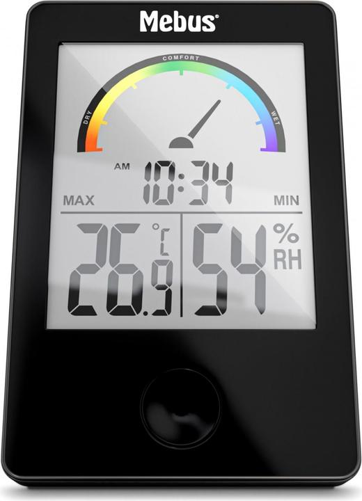 Image du produit Mebus 40929 Thermo-hygromètre noir