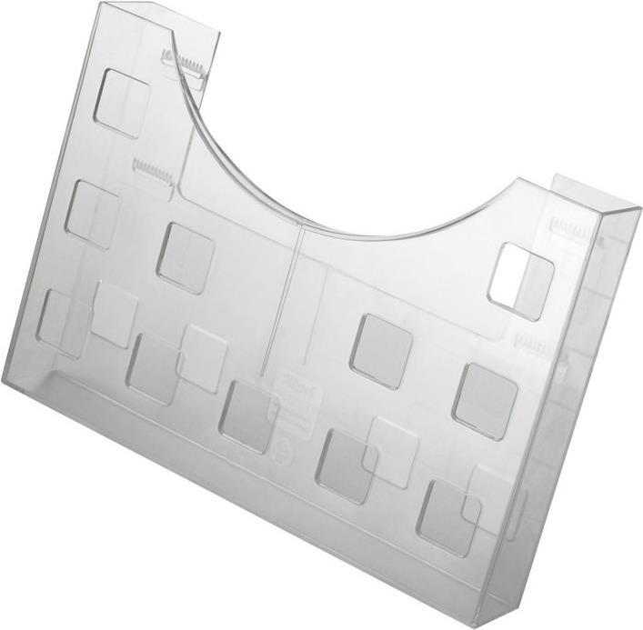Helit Prospekthalter, DIN A5 quer-2x DIN A6 hoch grau-transparent, zur Wandanbringung oder für Tischaufbau (A5)