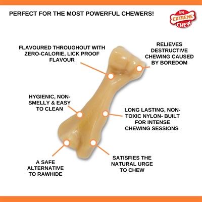Immagine prodotto Nylabone Osso di manzo Extreme Big Chew, 18,5 cm, 360 g (Gioco da masticare per cani)