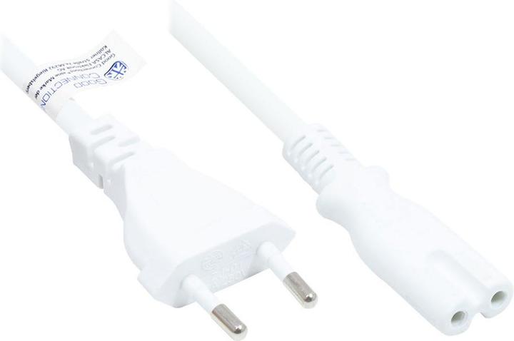 Produktbild Good Connections Euro-Netzkabel Euro-Stecker Typ C (gerade) an C7/Euro 8 Buchse (gerade), weiss, 0,75 mm², 0,75 m, ® (0.75 m)