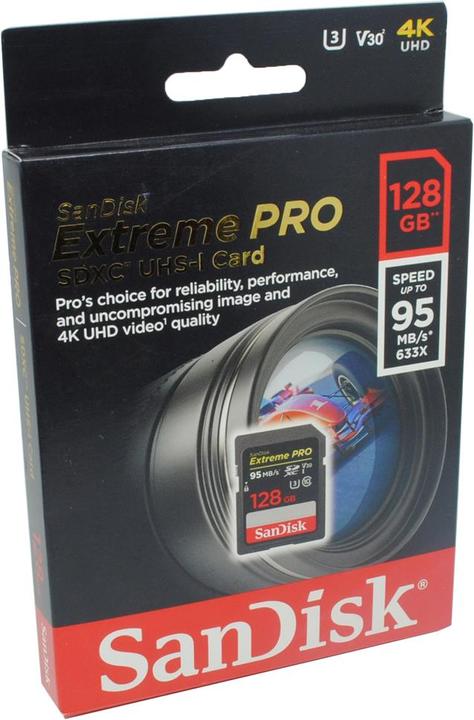 Immagine prodotto SanDisk Extreme Pro (128 GB, SDXC, U3, UHS-I)