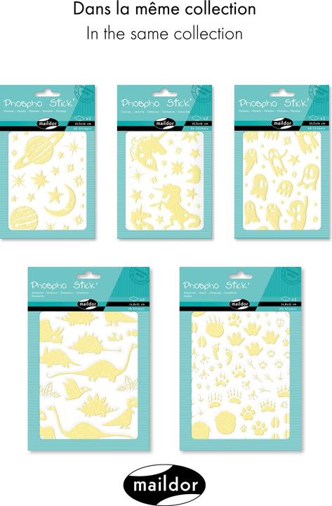 Immagine prodotto Clairefontaine Motif Sticker Fosfo Unicorno 2 fogli, 56 adesivi