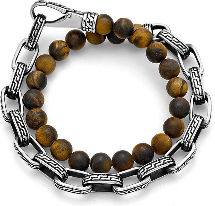 Leyda Armschmuck Doppelt Edelstahl (42 cm, Stein, Edelstahl)
