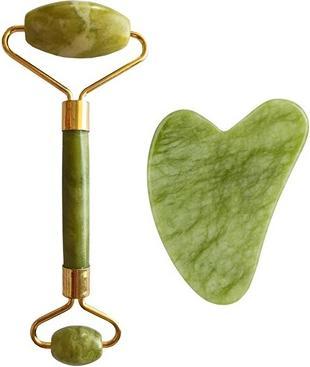 Palsar 7 Hellgrünes Xiuyan Jade Roller & Gua Sha Set