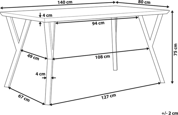 Actual product image Beliani Bravo (140 x 80 x 75 cm)