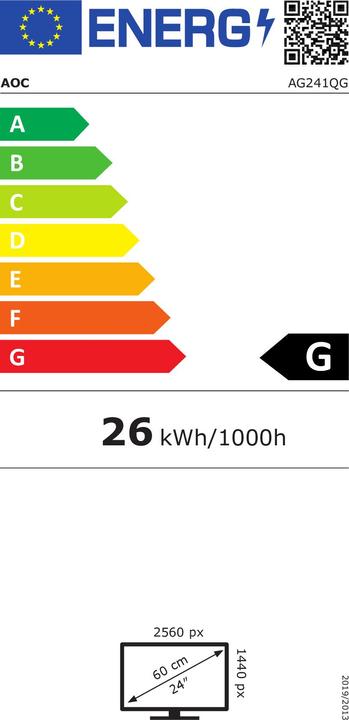 Energy Label AOC Agon AG241QG (2560 x 1440 pixels, 23.80")