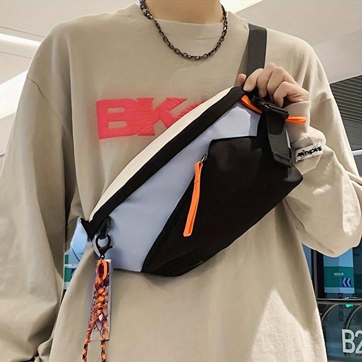 Image du produit Only-Bags.Store Sac de poitrine décontracté avec pendentif, sac à bandoulière de style urbain, sac à bandoulière