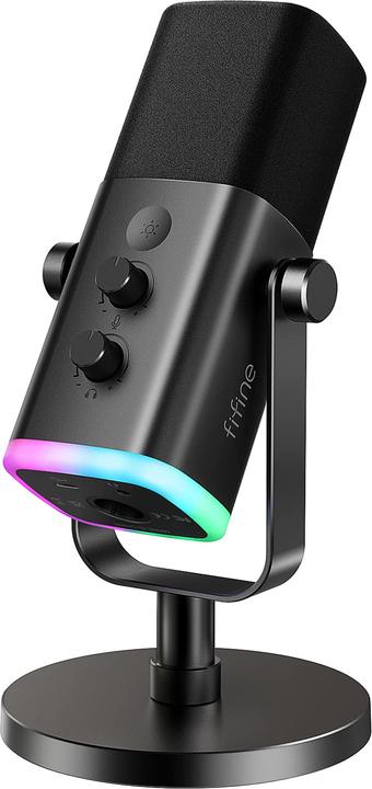 Actual product image Fifine AmpliGame AM8 RGB Gaming Microphone | Podcasts | Streams | XLR black