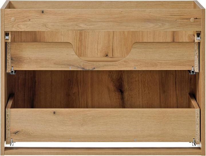 Produktbild En.Casa Waschbeckenunterschrank Newport 80x60x40cm Eichenoptik/Schwarz (57, 80)