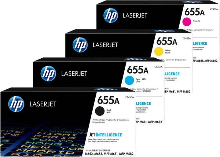 Energie-Label HP Original 655A / CF450A SET Multipack / Set mit allen vier Farben (M, C, Y, BK)