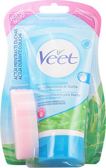 Veet Silk & Fresh Crème Dépilatoire sous la Douche Peaux Sensibles 150 ml (150 ml, 1 x)