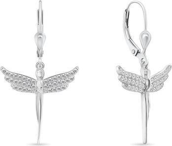 Brilio Silver - Silver dangling earrings Angels EA947W