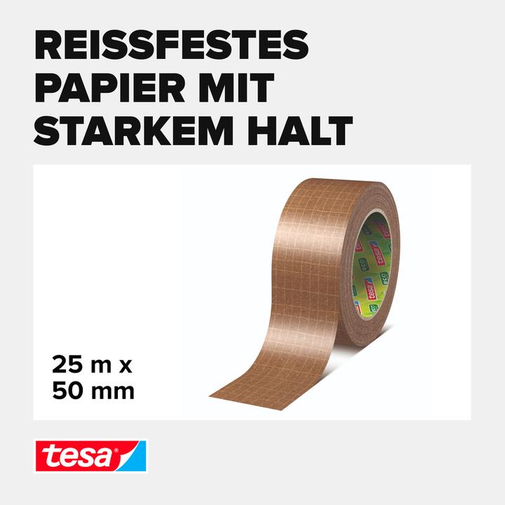 Produktbild tesa tesapack PAPER & ULTRA STRONG Packband, glasfaserverstärkt, aus FSC®-zertifizierten Rohstoffen (50 mm)