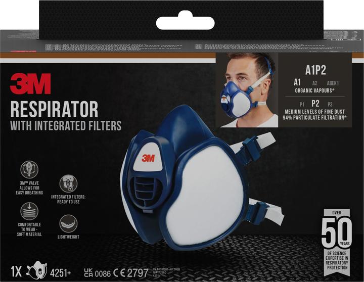 Produktbild 3M Atemschutzmaske 4251+ (A1P2, 1 x)