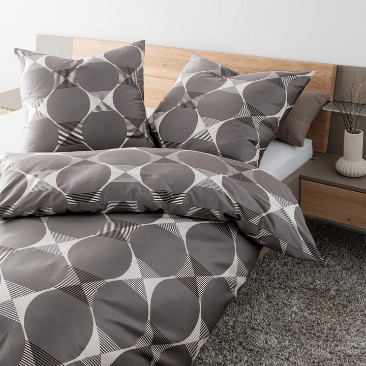 Produktbild Janine Mako-Satin Bettwäsche J.D. 87103 taupe (Duvetbezug, 155x220 cm + 80x80 cm)