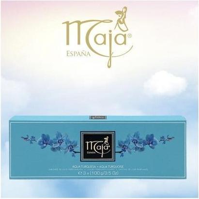 Actual product image Aqua Turquoise Perfumed Soap Bars 3.5 oz - Pack of 3 (Hard soap, 35 ml)