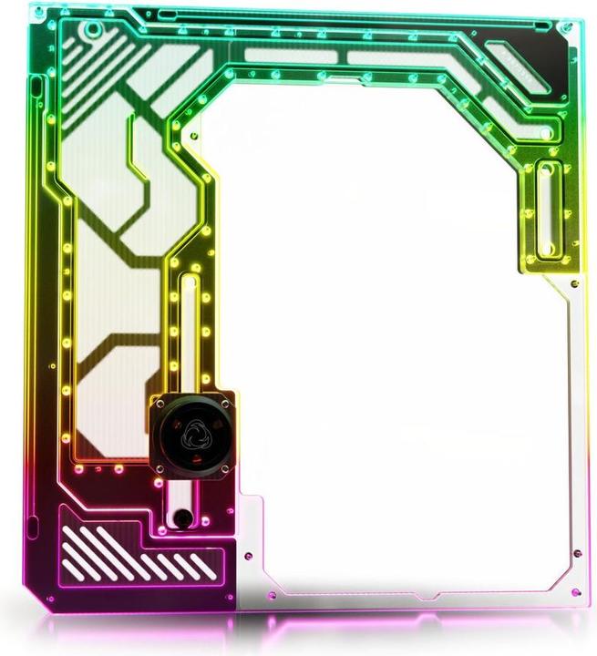 Actual product image Singularity Computers Singularity Computer Spectre 4 Aevum Dual Loop Side Panel Acrylic Clear/black
