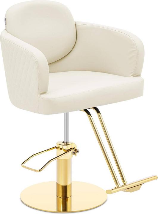 Physa Friseurstuhl Fussstütze höhenverstellbar Barber-Stuhl 200 kg Winsford Creme&Gold