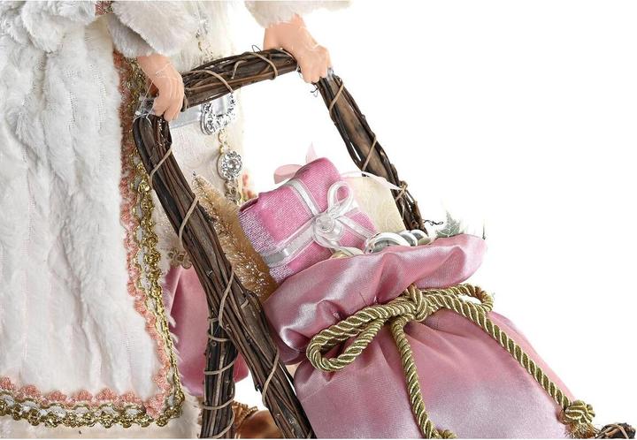 Actual product image DKD Home Decor Deko-Figur Weihnachtsmann Weihnachten Grau Rosa Holz 42 x 22 x 50 cm