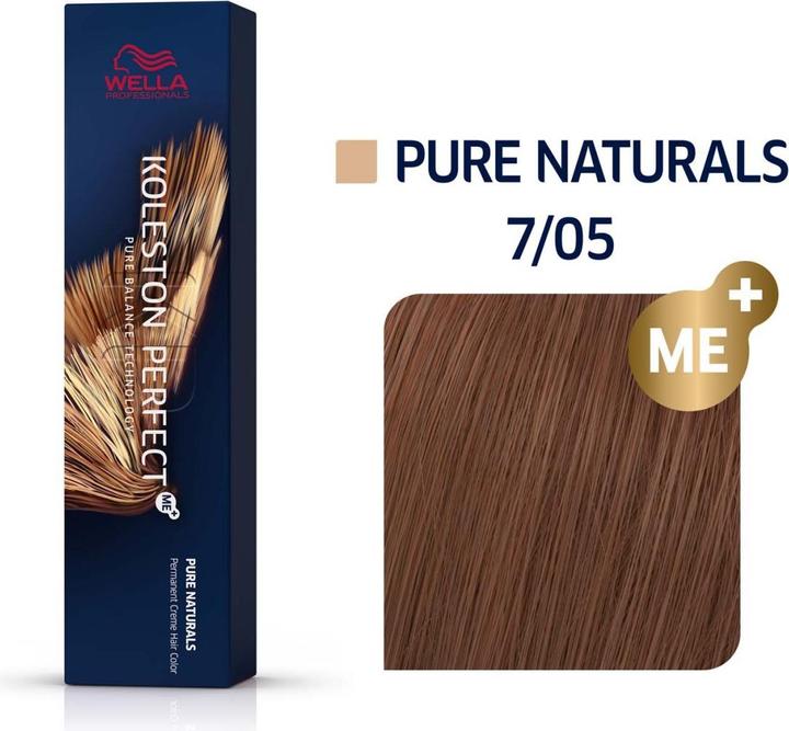 Produktbild Wella Koleston - Pure Naturals 7/05 Mittelblond Natur-Mahagoni (7, 05 Mittelblond Natur-Mahagoni)