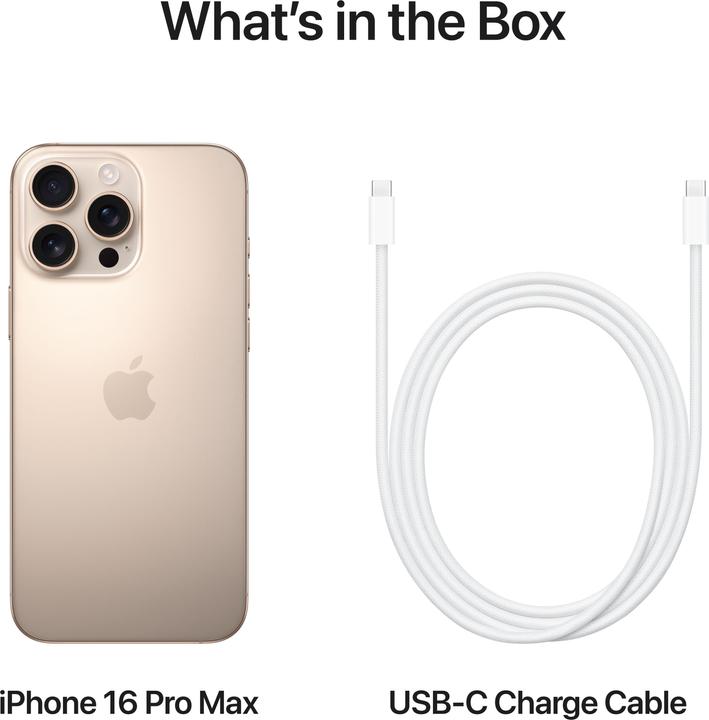 Productafbeelding Apple iPhone 16 Pro Max (256 GB, Woestijn Titanium, 6.90", SIM + eSIM, 48 Mpx, 5G)