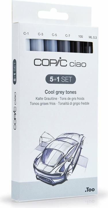 Image du produit Copic Tonalités de gris (Grey, 3 mm, 6 x)