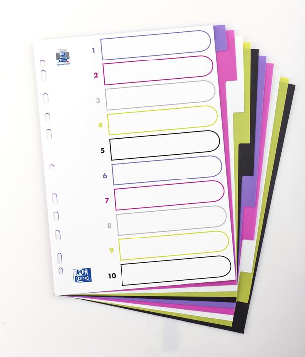 Produktbild Elba Kunststoff-Register myColour, DIN A4, 10-teilig, blanko gepackt zu 20 Stück