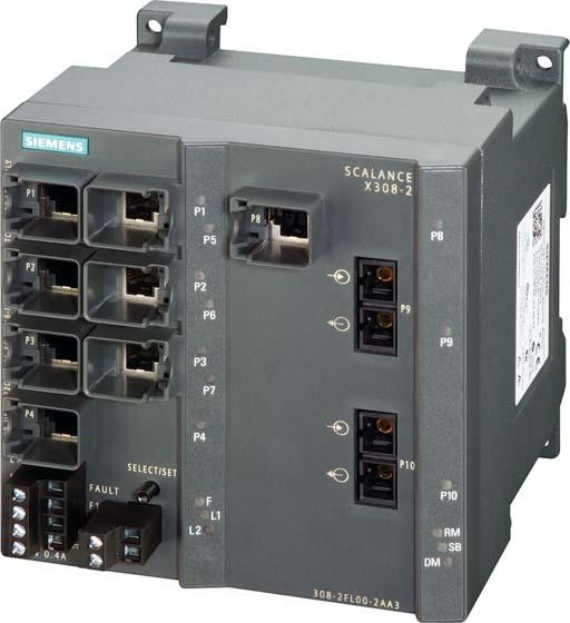 Actual product image Siemens SCALANCE X308-2 Managed Plus IE Switch