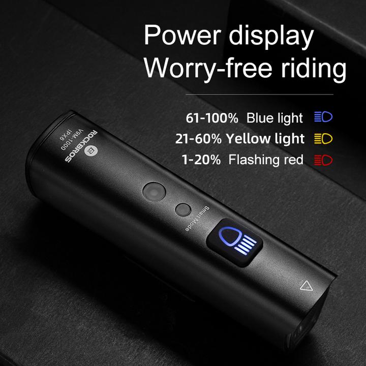 Actual product image Rockbros V9M-1000 front bicycle light 1000lm - black (1000 lm)