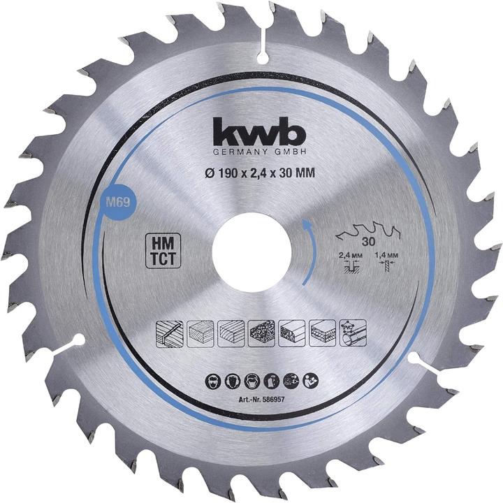kwb Cirkelzaagblad HM Medium Ø 190x30 Z30