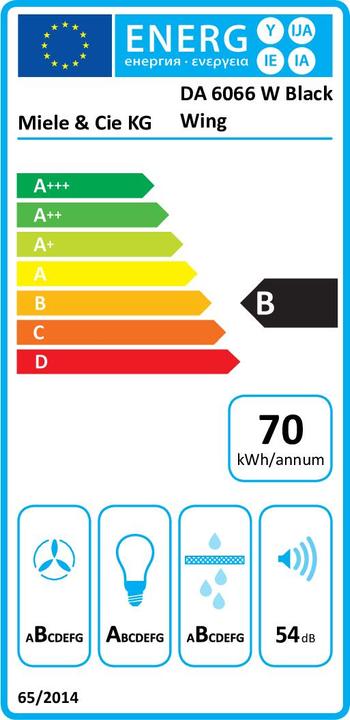 Energie-Label Miele DA 6066 W Black Wing (Wandhaube)