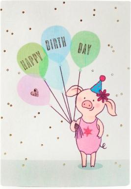 Actual product image Good Old Friends Saubande postcard balloons from