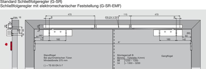 Actual product image Dormakaba Slide rail with closing sequence controller GSR-EMF 1 Contur Design (Room door, Entrance door, Wooden door, French window, Indoor)