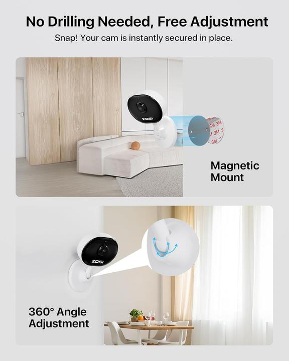Image du produit Zosi 1080P WLAN Überwachungskamera mit KI & Nachtsicht
